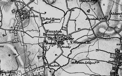 Old map of Naunton Beauchamp in 1898