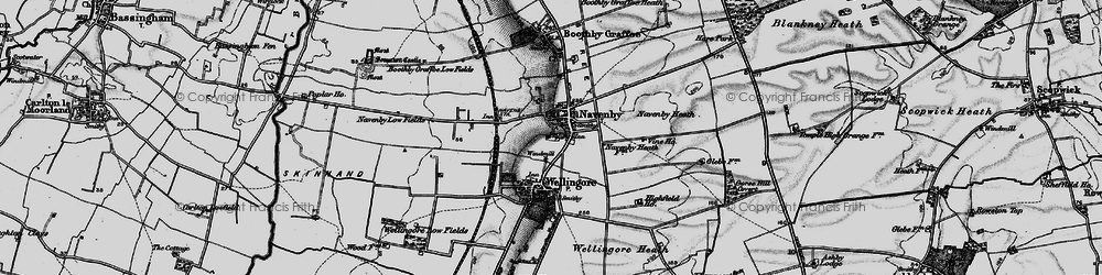 Old map of Navenby in 1899