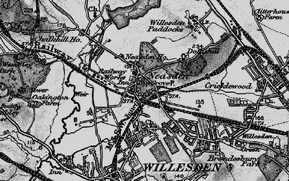 Old map of Neasden in 1896