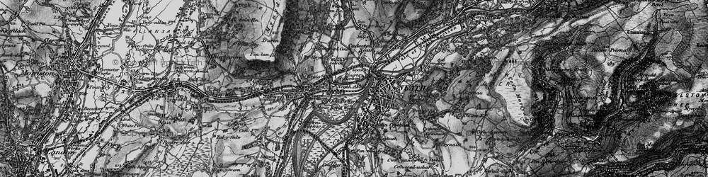 Old map of Neath in 1898