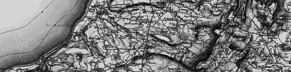 Old map of Afon Cledan in 1898