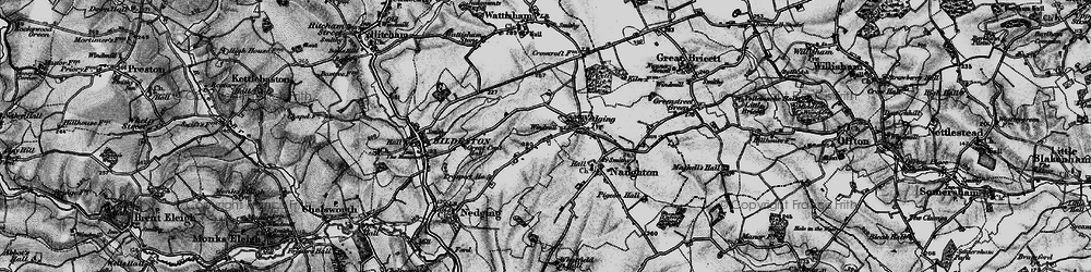 Old map of Nedging Tye in 1896