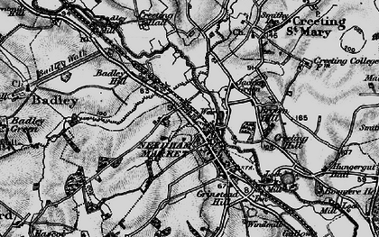 Old map of Needham Market in 1898