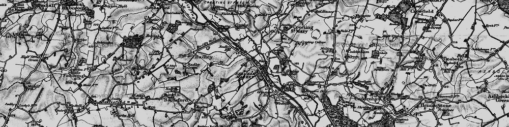 Old map of Badley Hill in 1898