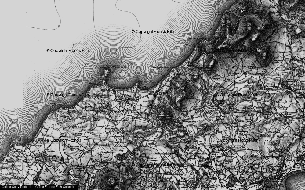 Old Map of Historic Map covering Mynydd Nefyn in 1898