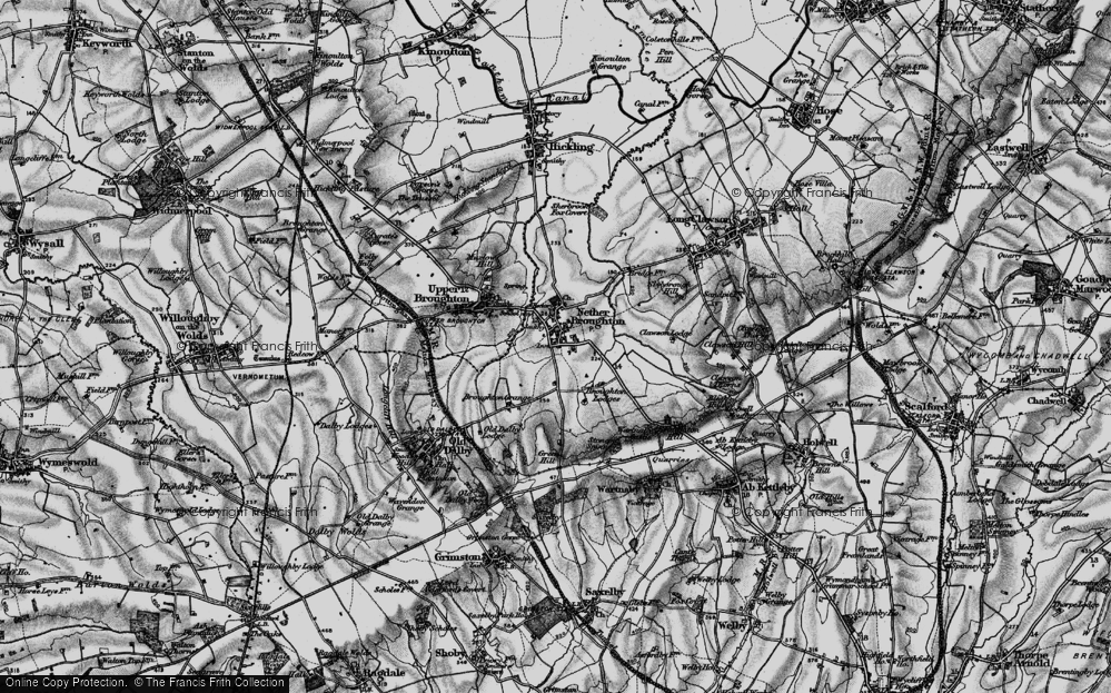 Old Map of Nether Broughton, 1899 in 1899