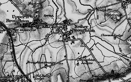 Old map of Nether Broughton in 1899