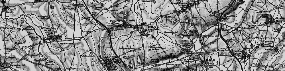Old map of Nether Broughton in 1899