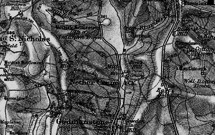 Old map of Nether Cerne in 1898