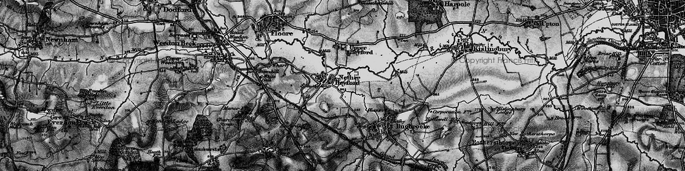 Old map of Nether Heyford in 1898