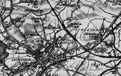 Old map of Nether Stowe in 1898