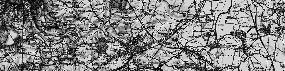 Old map of Nether Stowe in 1898