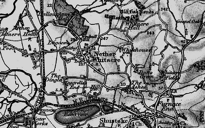 Old map of Nether Whitacre in 1899