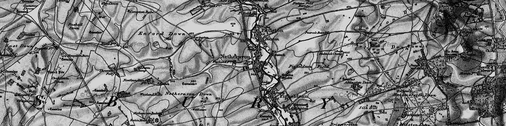 Old map of Netheravon in 1898
