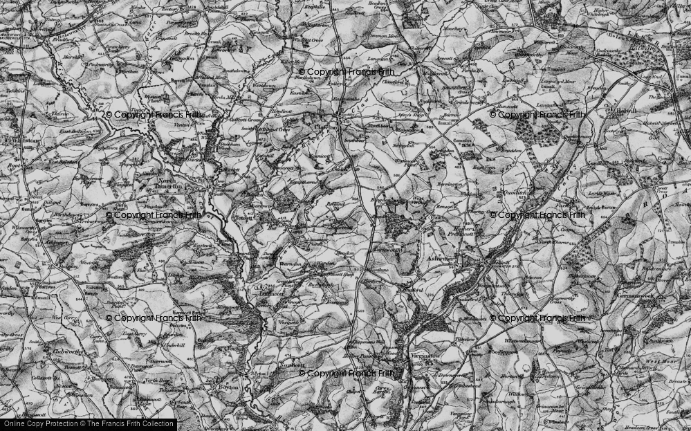 Old Map of Historic Map covering Blagdon Wood in 1895