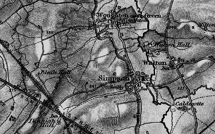 Old map of Netherfield in 1896