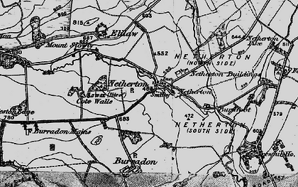 Old map of Biddlestone Edge in 1897