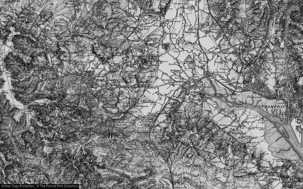 Old Map of Netley Marsh, 1895 in 1895