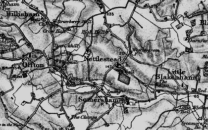 Old map of Nettlestead in 1896