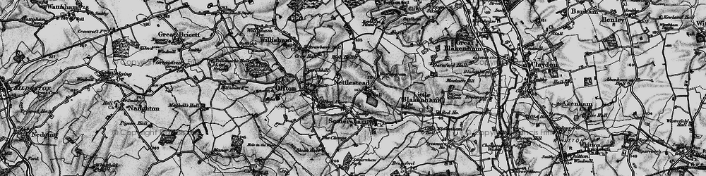 Old map of Nettlestead in 1896