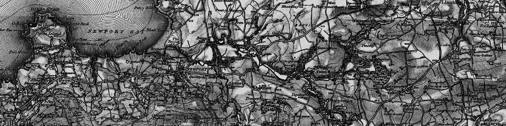 Old map of Nevern in 1898
