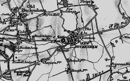 Old map of New Buckenham in 1898