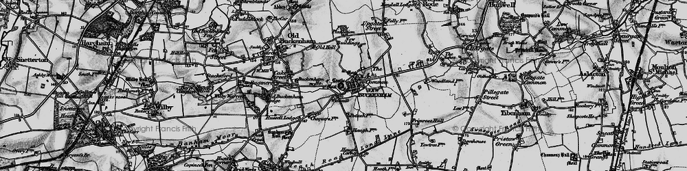 Old map of New Buckenham in 1898
