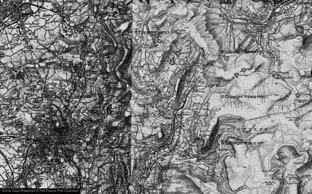Old Map of New Delph, 1896 in 1896
