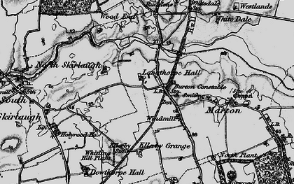 Old map of Langthorpe Hall in 1897