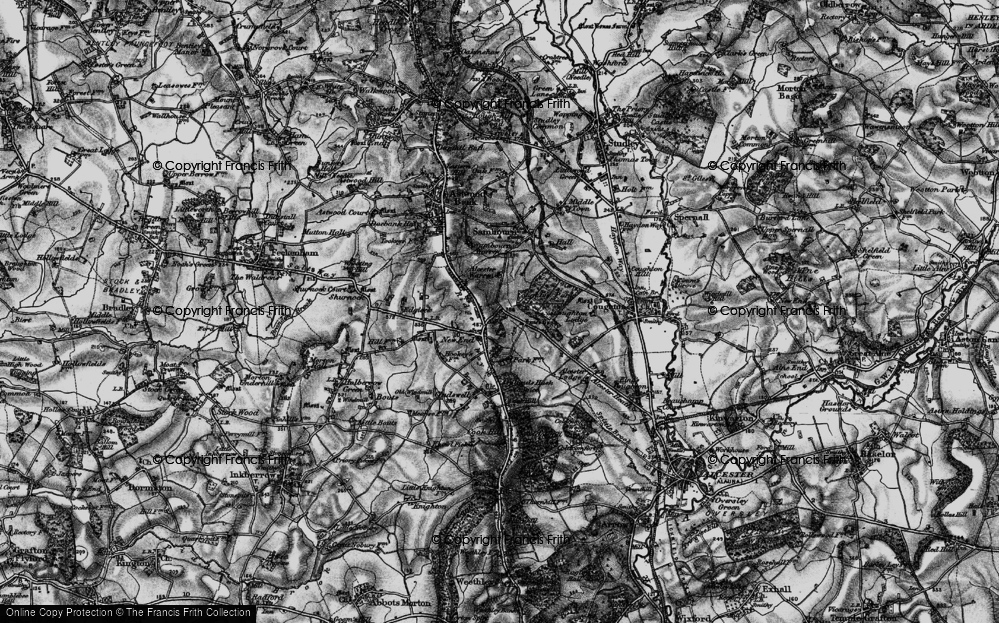 Old Map of Historic Map covering Asplands Husk Coppice in 1898