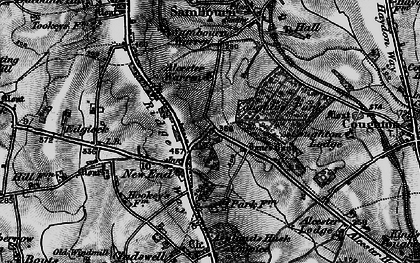 Old map of Asplands Husk Coppice in 1898
