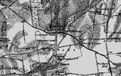 Old map of Blunt's Corner in 1898