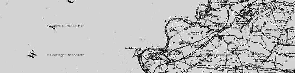 Old map of New Ladykirk in 1897