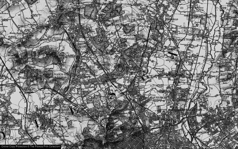 Old Map of New Southgate, 1896 in 1896