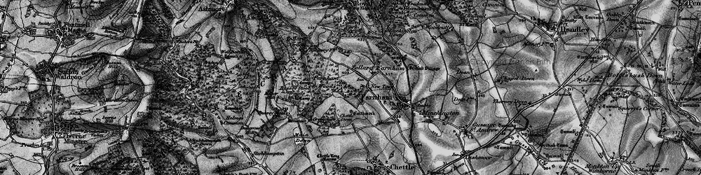 Old map of Larmer Tree Gdns in 1895