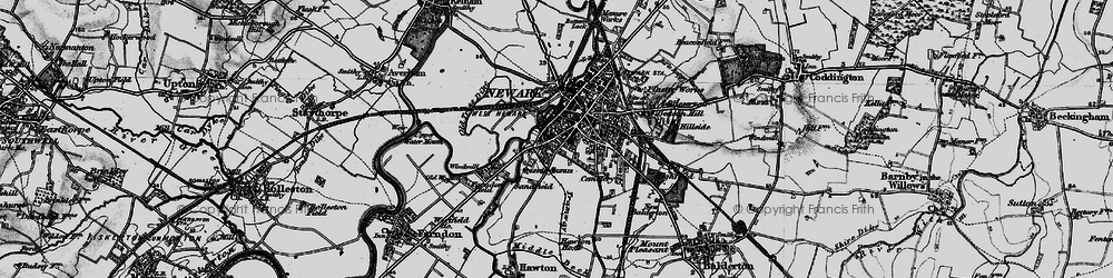 Old map of Newark-on-Trent in 1899