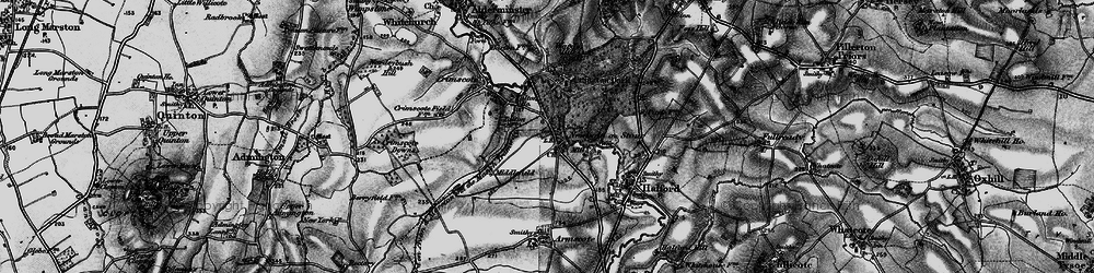 Old map of Newbold-on-Stour in 1898