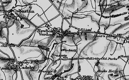 Old map of Newbold Verdon in 1899