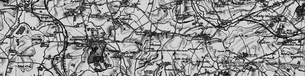 Old map of Newbold Verdon in 1899