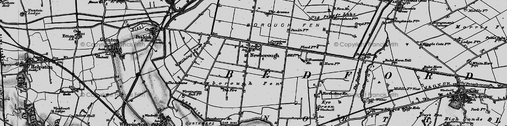 Old map of Newborough in 1898