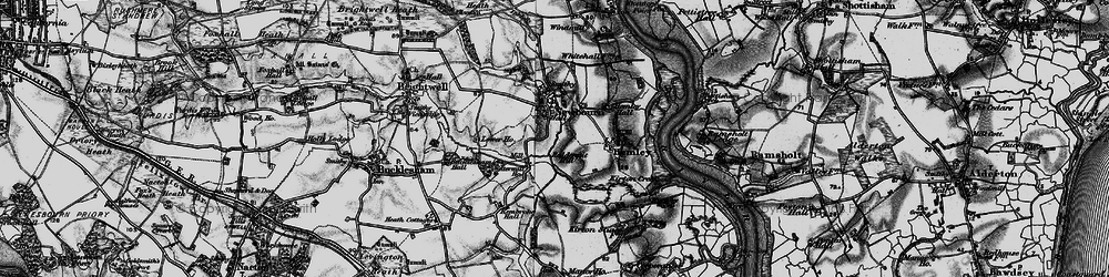 Old map of Newbourne in 1896