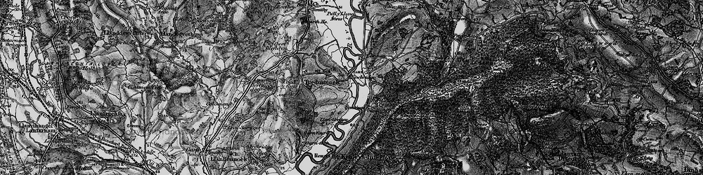 Old map of Newbridge on Usk in 1897