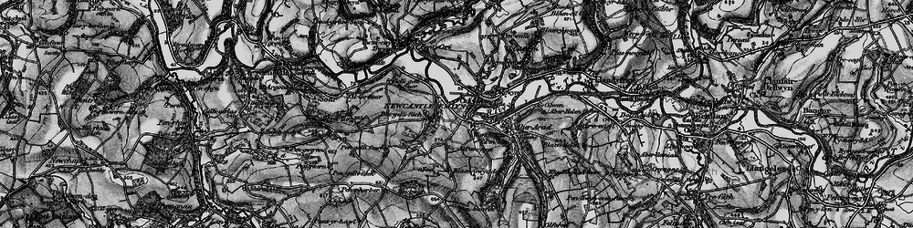 Old map of Newcastle Emlyn in 1898