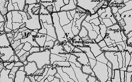 Old map of Newchurch in 1895