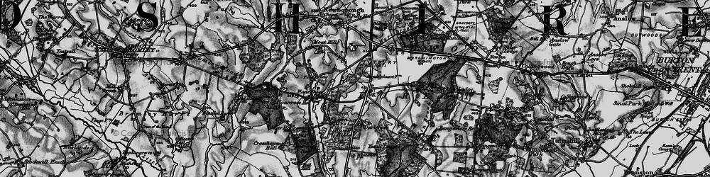 Old map of Yoxall Lodge in 1898