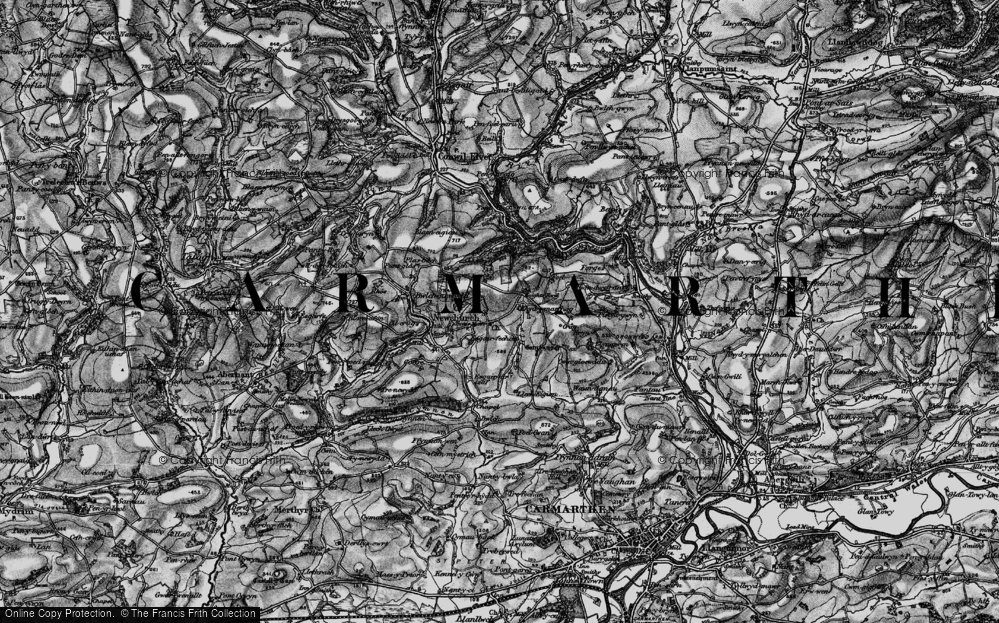 Old Map of Historic Map covering Rhydymarchog in 1898