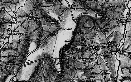 Old map of Newcott in 1898