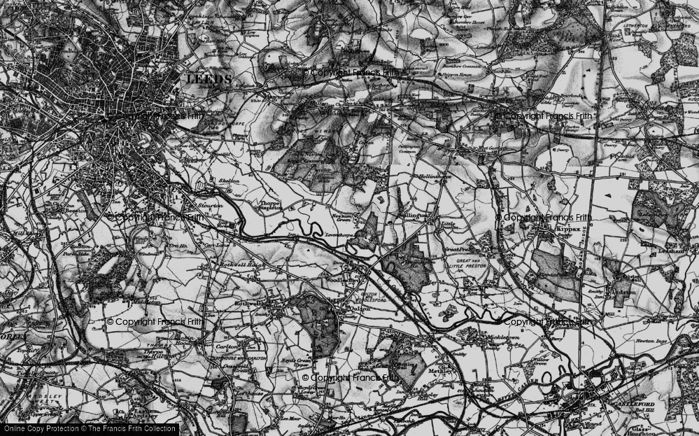 Old Map of Historic Map covering Leventhorpe Hall in 1896