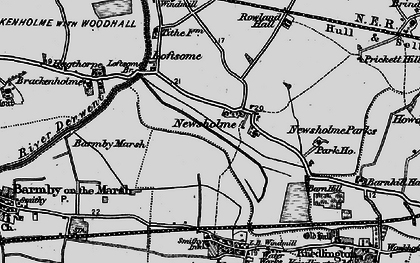 Old map of Newsholme in 1895