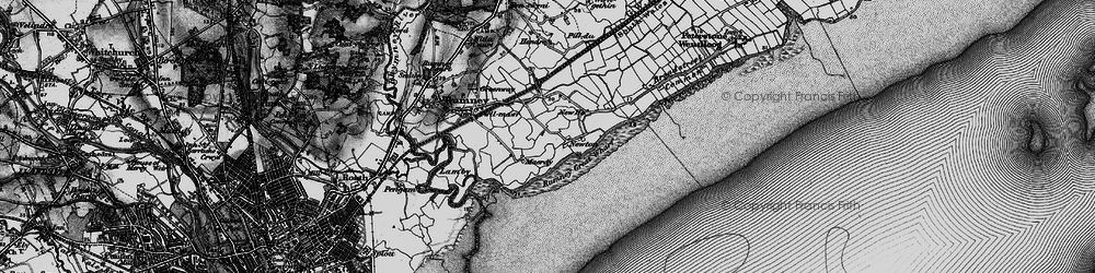 Old map of Rumney Great Wharf in 1898